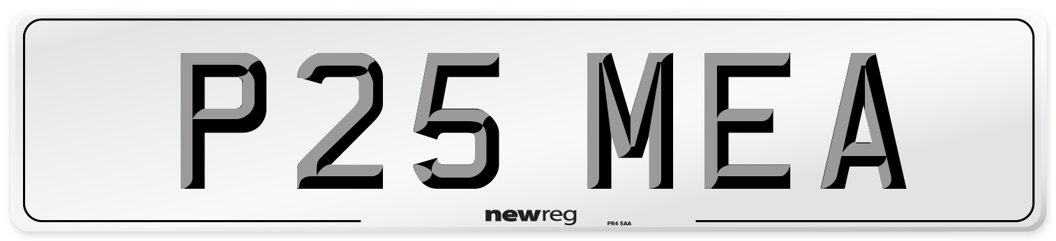P25 MEA Number Plate from New Reg